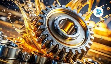 Industrial lubricant on machine parts